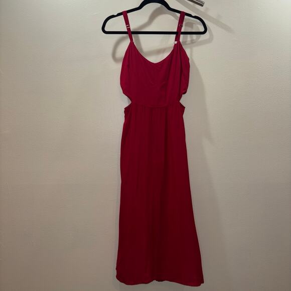 REFORMATION Red Midi Dress – Size Small- Taylor Swift Red Dress with Cutouts - Picture 3 of 13